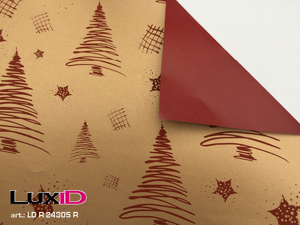 Wrapping paper duo tree gold-red 50cm x 100m
